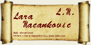 Lara Macanković vizit kartica